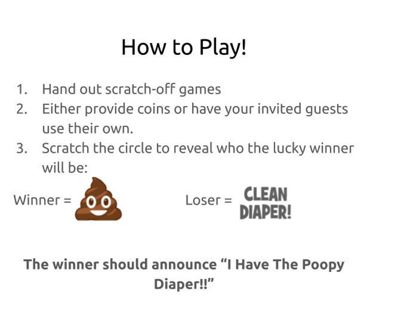 What's In My Diaper® Baby Shower Scratch Off Game 24 Baby Shower Scratch Off Tickets Diaper Baby Shower Scratcher Baby Shower Game Idea image 5