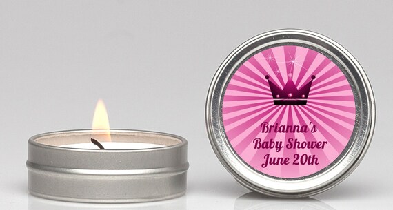 Royal Prince/Princess Baby Shower Candle Tin Favor (Set of 12) - Party Themed Small Celebration Candle in Personalized Round Tin Container Il_570xn