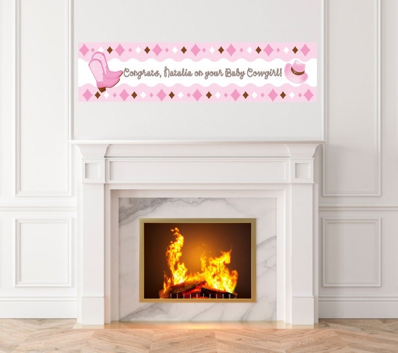 Cowgirl Western Birthday Party Banner Indoor Outdoor Cowgirl Western Banner