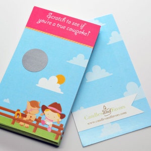 Little Cowgirl - Pack de jeux à gratter Baby Shower - Lot de 20 cartes