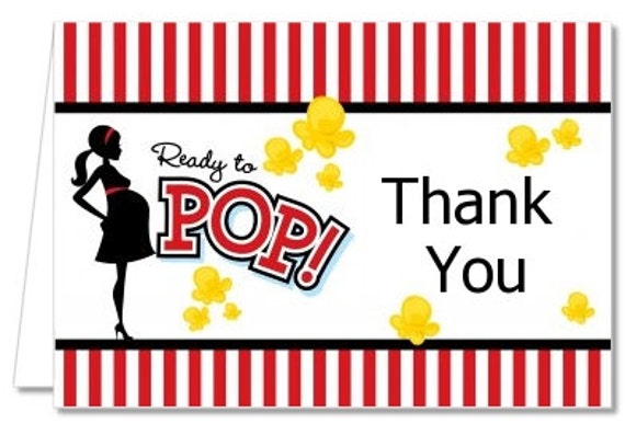 Ready To Pop® Red - Baby Shower 10 Thank You Cards - Personalized Custom Blank Note Cards with Matching Envelopes Il_570xn