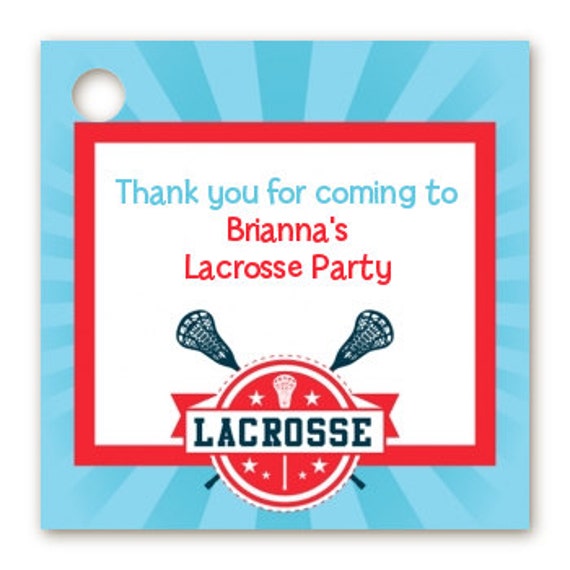 Lacrosse Birthday Party Custom Favor Tags - Set of 20 - Lacrosse Personalized Printed Party Favor Gift Tags Il_570xn