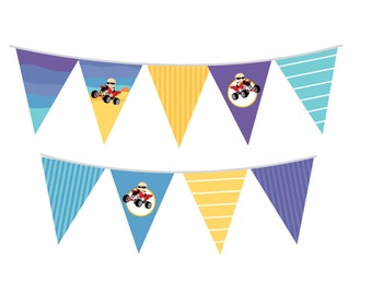 Baby On A Quad - Baby Shower Themed Pennant Set - INSTANT DOWNLOAD