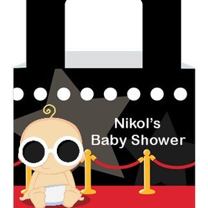 Baby Shower Favor Boxes A Star Is Born Hollywood Personalized Custom Party Treat Container Gift Bags Set Of 10 image 4