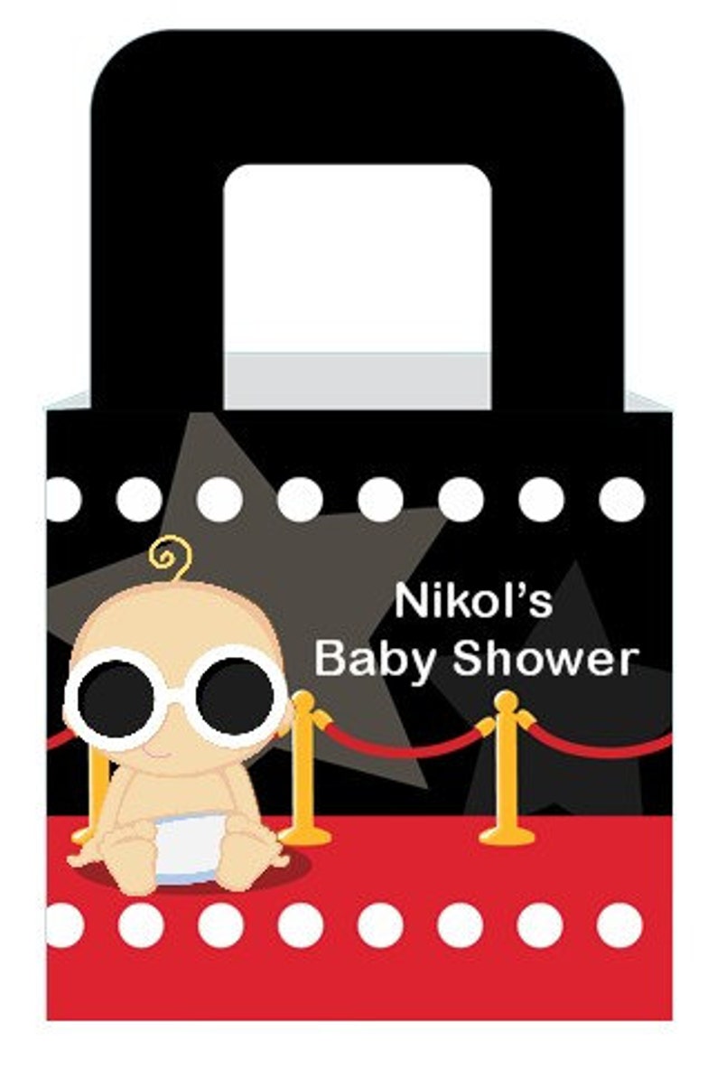Baby Shower Favor Boxes A Star Is Born Hollywood Personalized Custom Party Treat Container Gift Bags Set Of 10 image 4