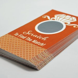 20 cartes à gratter orange - Jeu de douche nuptiale - Jeux EVJF