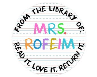 Teacher Book Labels | Teacher Supplies Labels | Teacher Sticker Gifts | Book Labels | Personalized Name Labels | Classroom Stickers
