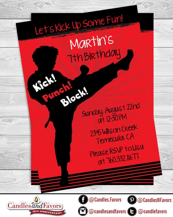 Karate - Printable Birthday Party Invitation Il_570xn
