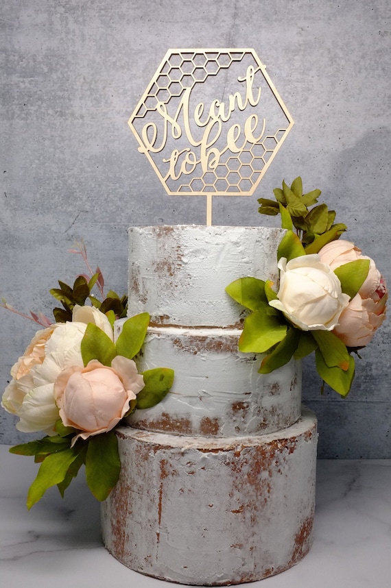 Meant to Bee Bridal Shower Cake Topper | Honeycomb Wedding Cake Decor | Bridal Shower Cake Decor | Meant to Be Wedding Decor | Maple Topper Il_570xn