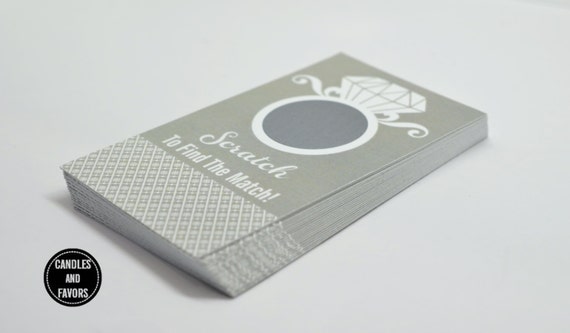 20 Stylish Light Grey Scratch Off Cards - Bridal Shower Game - Bachelorette Party Games Il_570xn