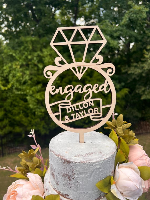 Engagement Ring Cake Toppers Bridal Shower Cake Decoration We