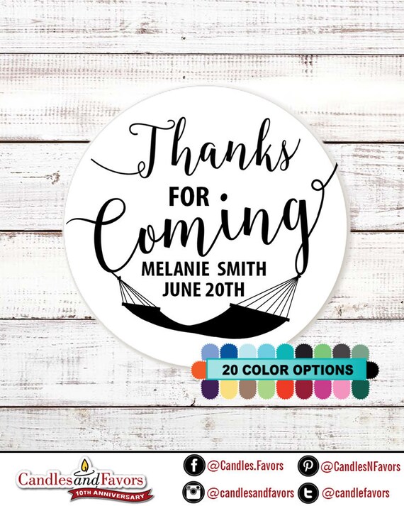 Thank You For Coming - Personalized Round Retirement Sticker Labels - Available in 10 Different Sizes - Hammock Retirement Sticker Label Il_570xn