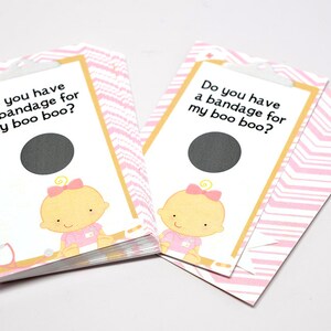 Pack de jeu à gratter Baby Shower Infirmière On The Way pour petite fille - Lot de 20 cartes