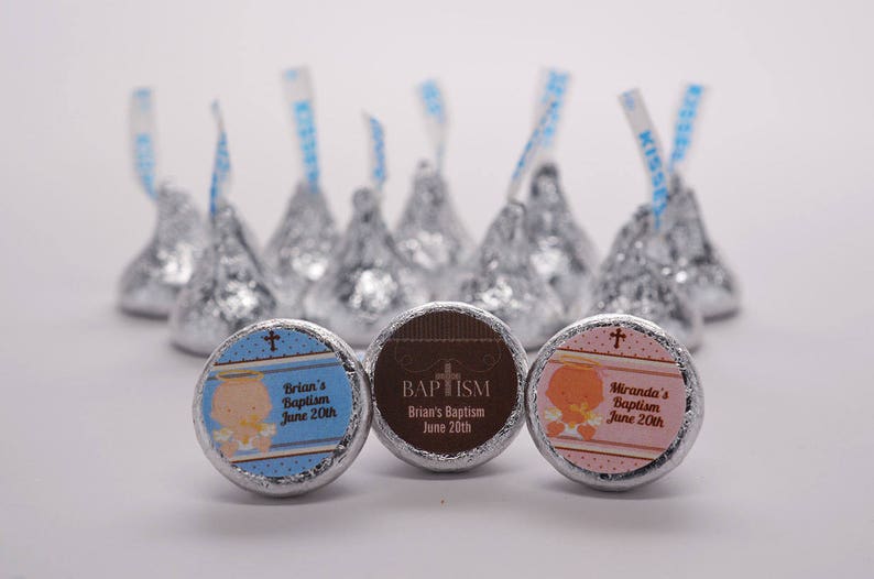 Communion Collage First Holy Communion Personalized Hershey Kiss Stickers Cross Communion Party Chocolate Favor Labels image 2