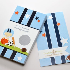 Sports Baby Caucasian - Jeu de grattage pour baby shower, lot de 20 cartes