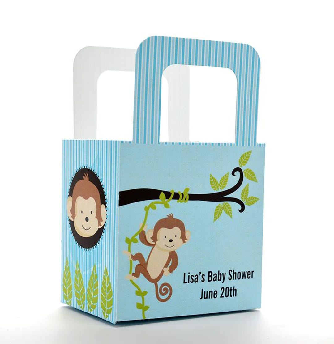 Baby Shower Favor Boxes - Monkey - Personalized Custom Party Treat ...