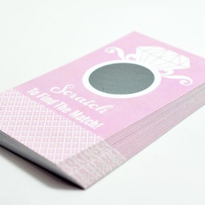 20 cartes à gratter rose poudré - Jeu de douche nuptiale - Jeux EVJF