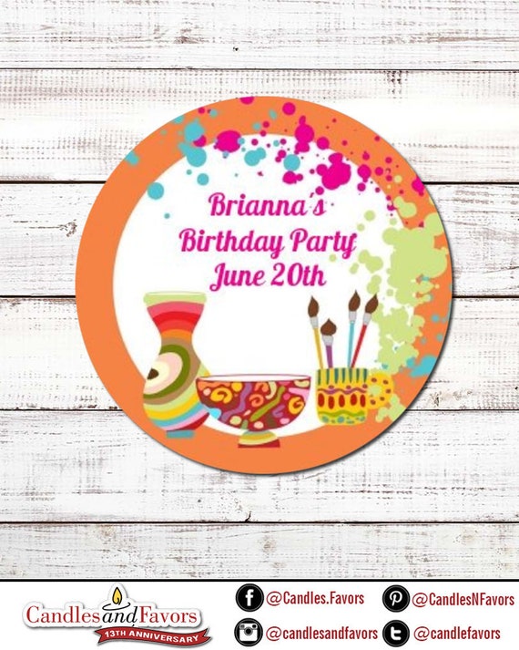 Art Paint Party Favor Tags, Printable Thank You Tags for Art Party Favors