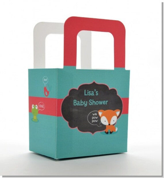 Baby Shower Favor Boxes - Fox and Friends - Personalized Custom Party ...