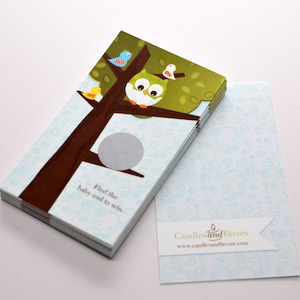 Hibou - Look whooo's having a baby boy - 20 cartes à gratter pour baby shower