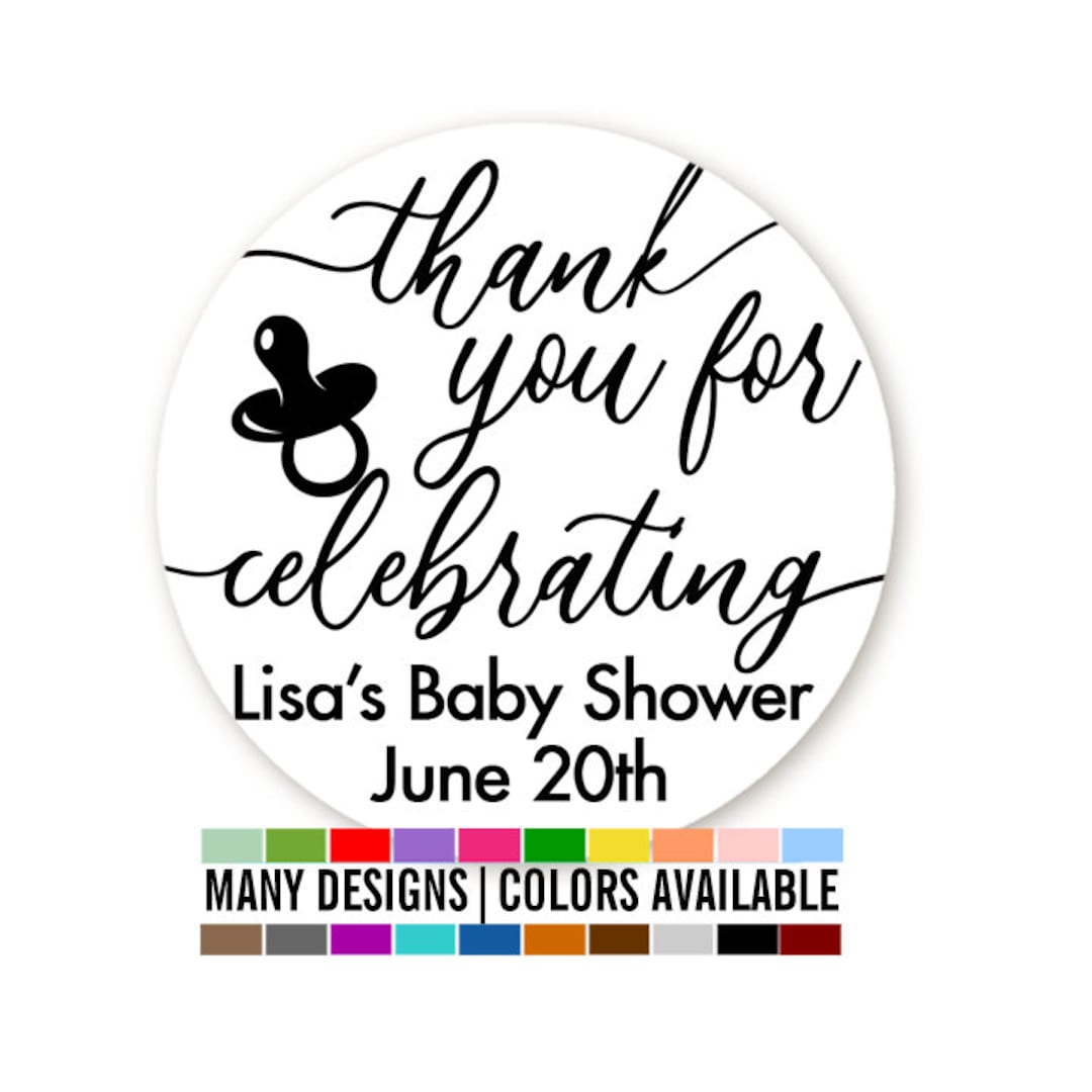Thank You for Celebrating Baby Shower Stickers Personalized Round Baby