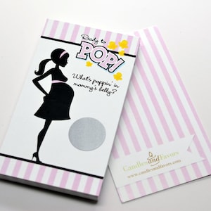 Violet prêt à éclater - Jeu à gratter pour baby shower - Jeu de douche à rayures violet prêt à éclater - Lot de 20 cartes