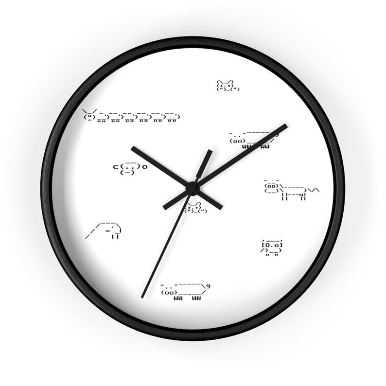 Project Manager Gift ASCII Animals Clock for Coder Wall Art for Office ...
