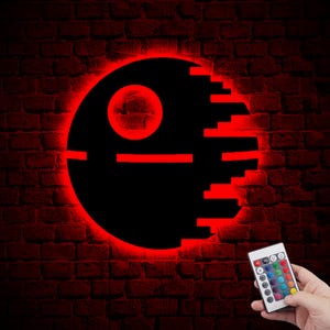 Death Star Star Wars neon Led Wall Sign,Game Room Wall Art,Gamer Boyfriend xmas Gift,Custom Gamer Led Sign Poster,starwars decor fan gift