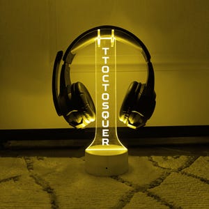 Custom Gamertag Headphone Stand,Personalized Gamer christmas Gift,Video Game Lover Night Light, Gamertag Light Sign,Streamer Headset Holder
