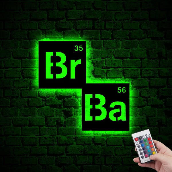 Breaking Bad neon Led Wall Sign,Walter White Led Wall Decor,Christmas Gift,Breaking Bad Heisenberg Sign,Chemistry Led Wood Art,Light up sign