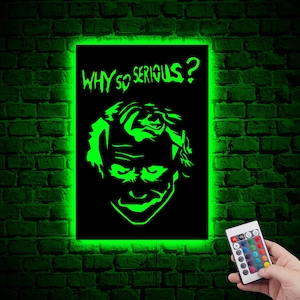 Why So Serious Joker Personalized neon led Wall Art,Joker Christmas Gift, Joker Lighted Wall Decors,Custom Led sign,Gamer Led Sign Poster