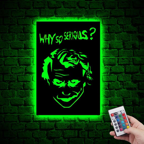 Why So Serious Joker Personalized neon led Wall Art,Joker Christmas Gift, Joker Lighted Wall Decors,Custom Led sign,Gamer Led Sign Poster