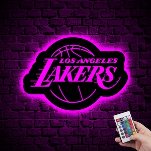 Enseigne LED néon LA Lakers, éclairage de basket-ball des Lakers, enseigne de basket-ball des Lakers, lumière LED Los Angeles, art mural, décoration de chambre NBA, décoration murale des Lakers