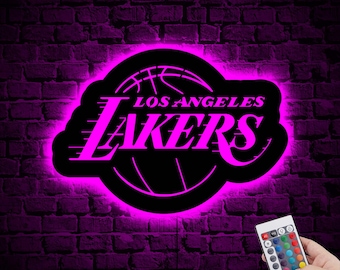 LA Lakers Neon LED-Schild, Lakers Basketball beleuchtet, Lakers Basketball-Zeichen, LED-Licht Los Angeles, Wandkunst, NBA-Raumdekor, Lakers Wanddekor