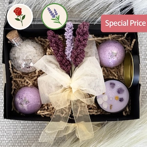 Lavender & Rose Spa Gift Set: Vegan Self Care Relaxation Box