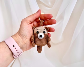Kleiner Otter als Schlüsselanhänger - Amigurumi Plüsch Taschenanhänger