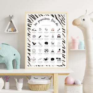 Póster "Mis Primeras Veces" - Cebra - Animales - Descarga digital en alta calidad (PDF)