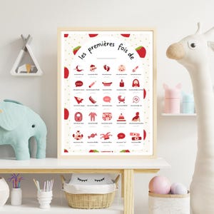 Póster "Mis Primeras Veces" - Fresa - Frutas - Descarga digital en alta calidad (PDF)