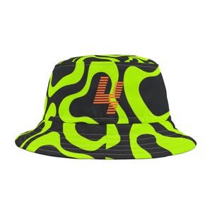 Lando Norris McLaren F1 Bucket Hat: Racing Helmet Pattern, Motorsports Fashion