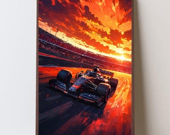 F1 Racing Scene Poster: Matte Giclée Art Print