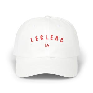 Charles Leclerc F1 Racing Hat: Embroidered White Vintage Cap
