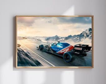 Formula One Poster: Vibrant F1 Racing Art Print