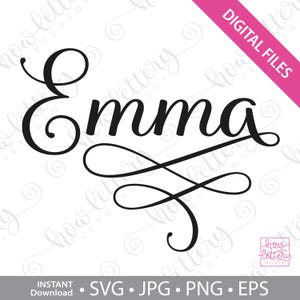 Emma - Mädchenname - SVG - Handlettering - Digitale Dateien zum Download