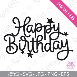 Buon compleanno - SVG - Hand Lettering - File digitali da scaricare