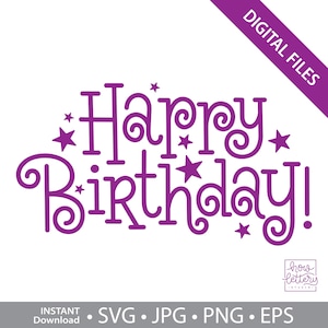 Buon compleanno - Lettering a mano - SVG - File digitali da scaricare