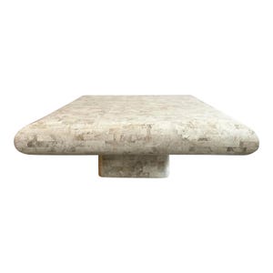 1980s Vintage Maitland Smith Tessellated Stone Coffee Table Postmodern
