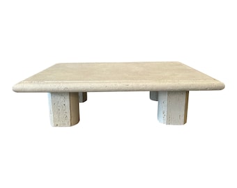 1980s Vintage Travertine Coffee Table