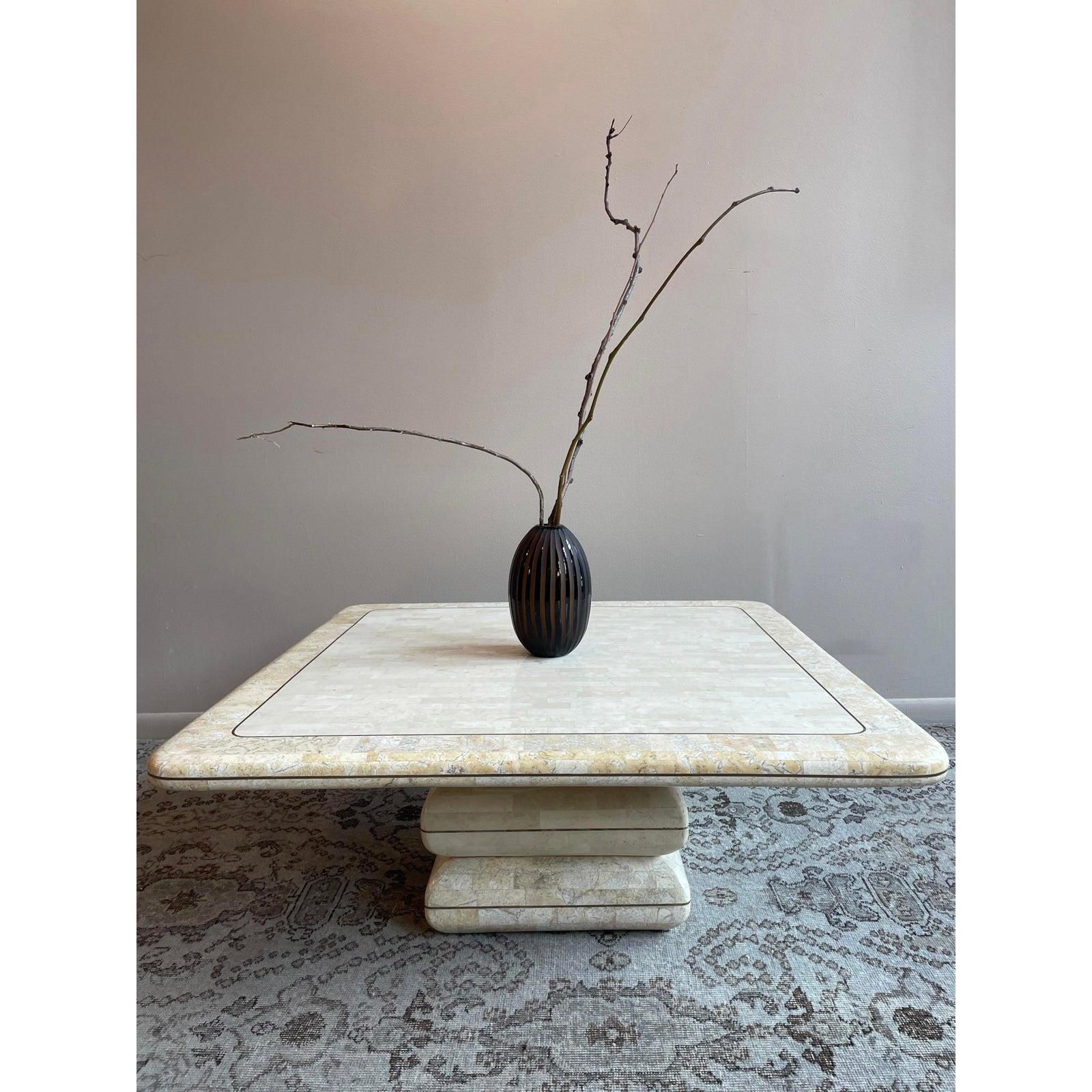 1980s Vintage Maitland Smith Tessellated Stone Coffee Table