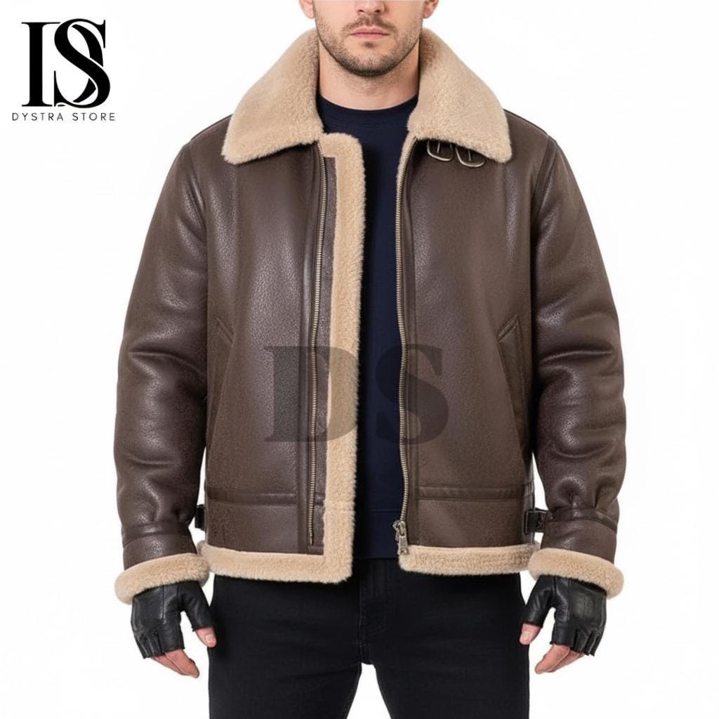 rare Roen sheepskin jacket ナポレオン pea Men Arnold Schwarzenegger Winter Aviator RAF B6 Shearling Real