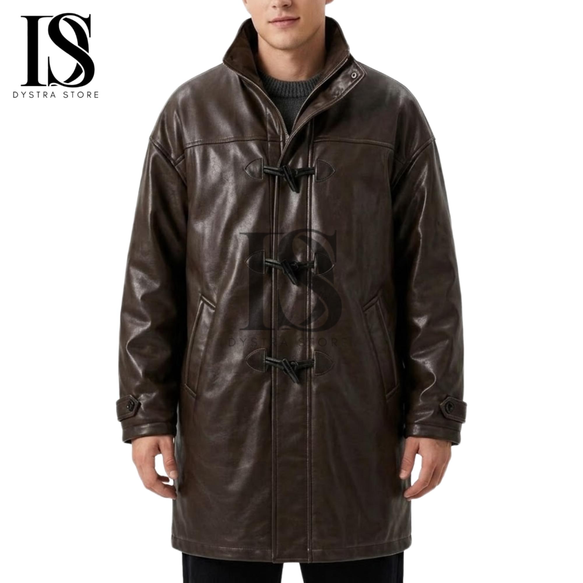 Leather Duffle Coat - Etsy